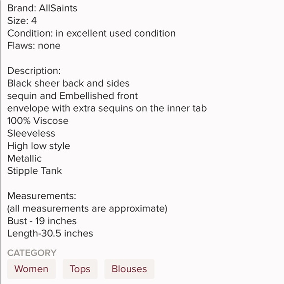 Sequin All Saints top - Picture 8 of 8